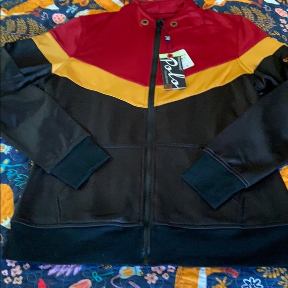 horseware ireland Tops - HORSEWARE Ireland zip jacket red yellow black XL